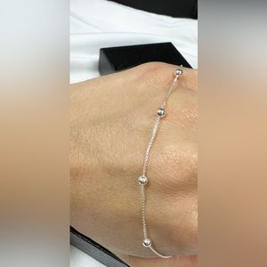 Silver Bracelets for Women, with balls Jewelry.